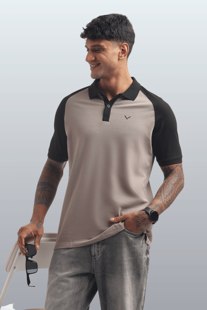 Men's Reglon Sleeve Cotton Rich Polo T-Shirt - BEIGE