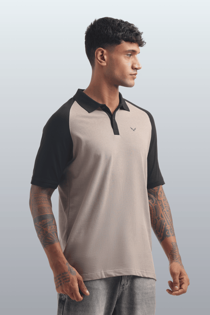 Men's Reglon Sleeve Cotton Rich Polo T-Shirt - BEIGE