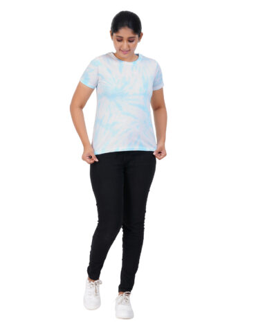 Women's Cotton Tie-Dye Regular fit T-Shirt – LIGHT BLUE